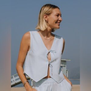 DAILY DRILLS linen resort set – light blue